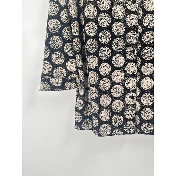 Catherines Geometric Print Button Down Shirt Collared Black Tan Sz 1X - Picture 2 of 6